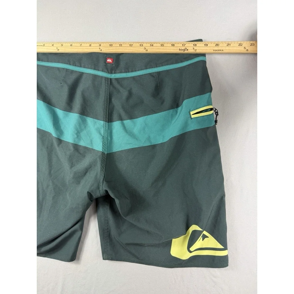 O'neill swim trunks shorts, green colorblock, men's 36